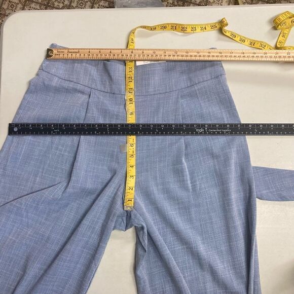 WORTHINGTON Women’s Wide Leg Blue Pants Size 12 Tie Belt Retro - Picture 12 of 12